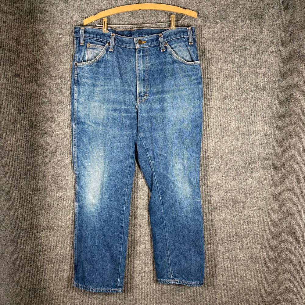 Dickies Straight Leg Jeans Mens 34x28 Blue Relaxed Fit Workwear Denim